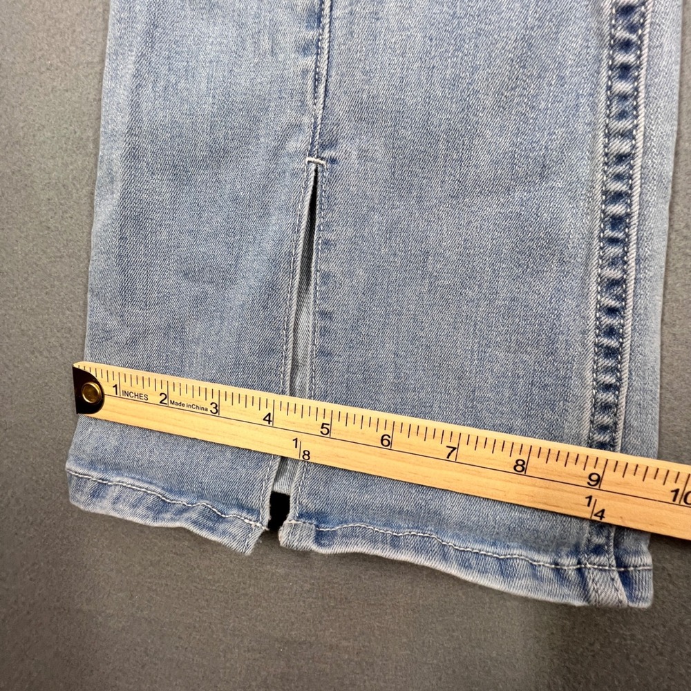 Hollister Blue Flare Jeans Women 3R W26 L31 High Rise Split Hem Soft Stretch - Picture 11 of 11
